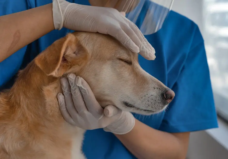 Pies badany przez weterynarza